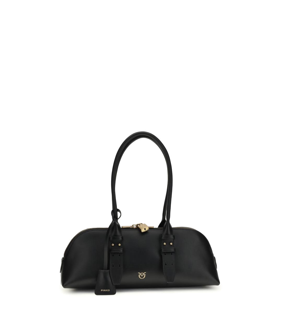 PINKO Черная кожаная сумка через плечо, фото 1