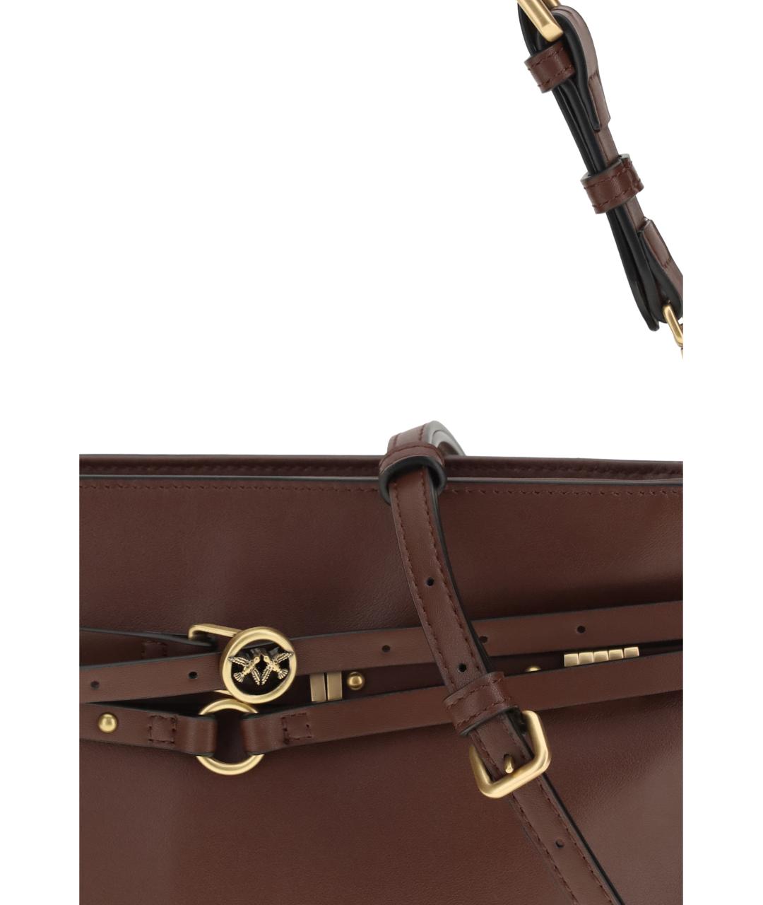 PINKO Бордовая кожаная сумка через плечо, фото 4