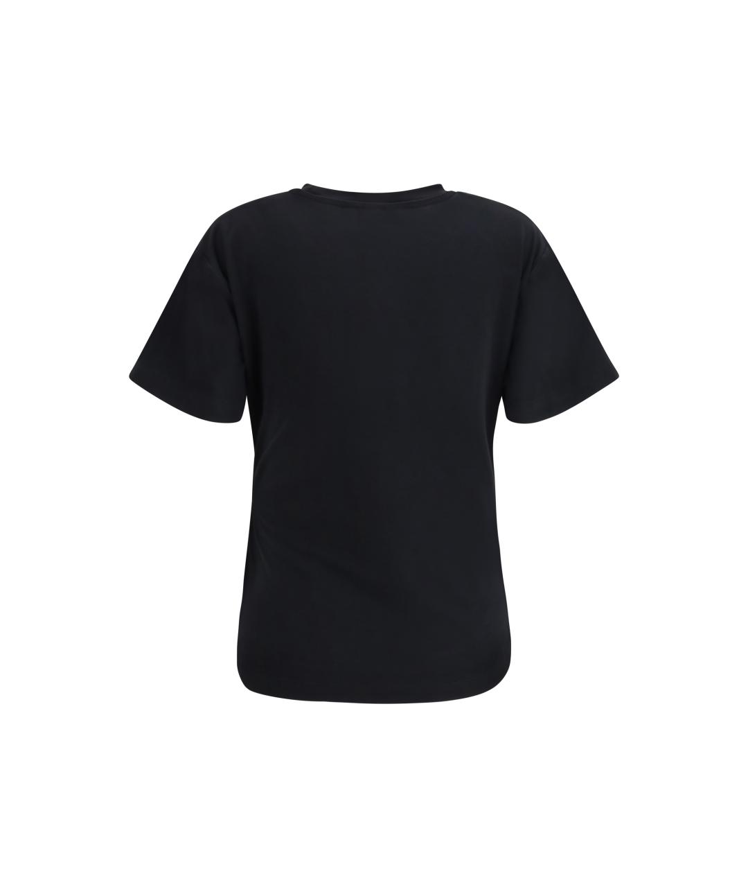 PINKO Черная хлопко-эластановая футболка, фото 2