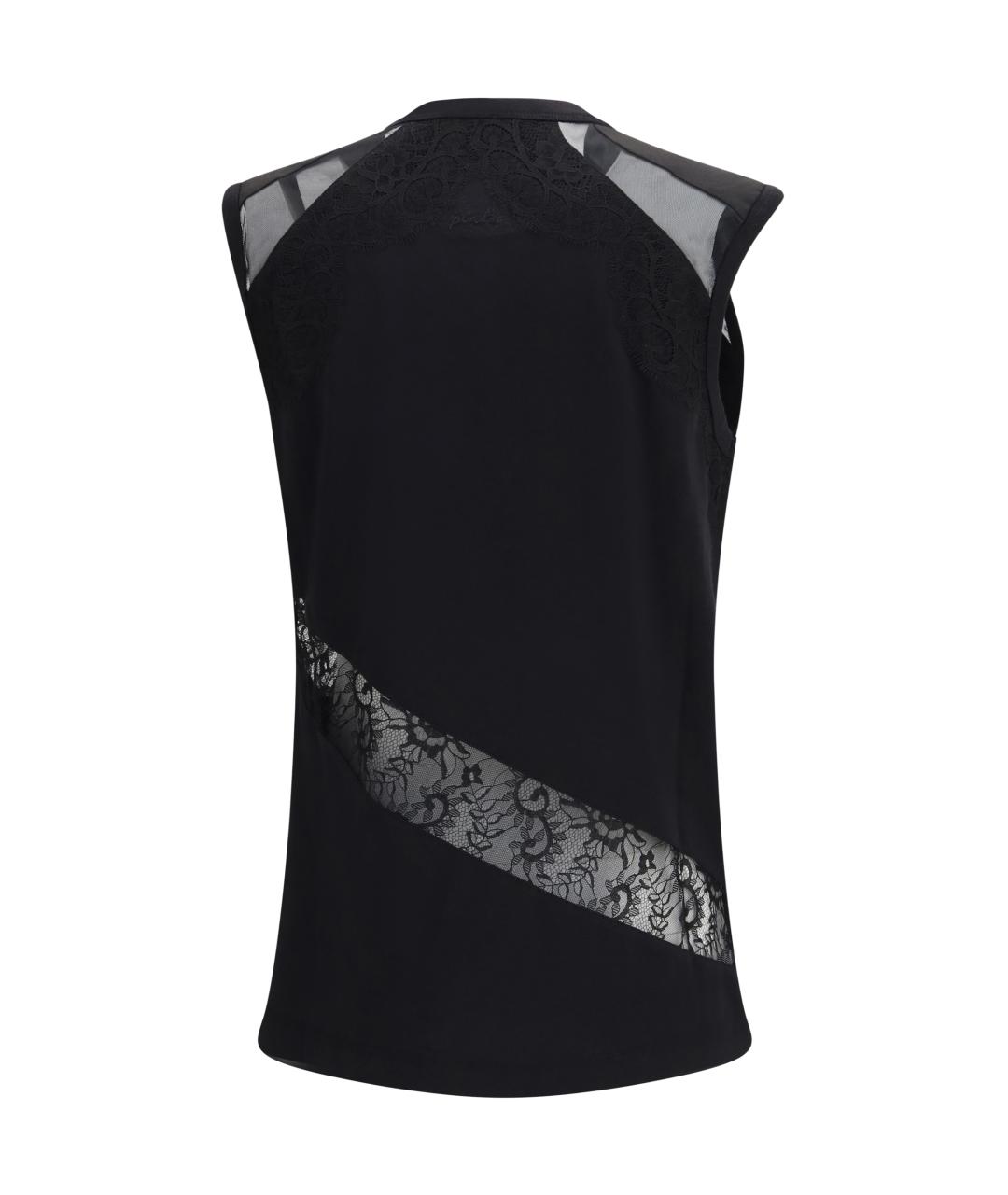 PINKO Черная хлопковая майка, фото 2