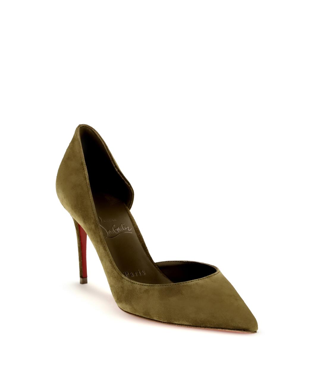 CHRISTIAN LOUBOUTIN Коричневые замшевые туфли, фото 2