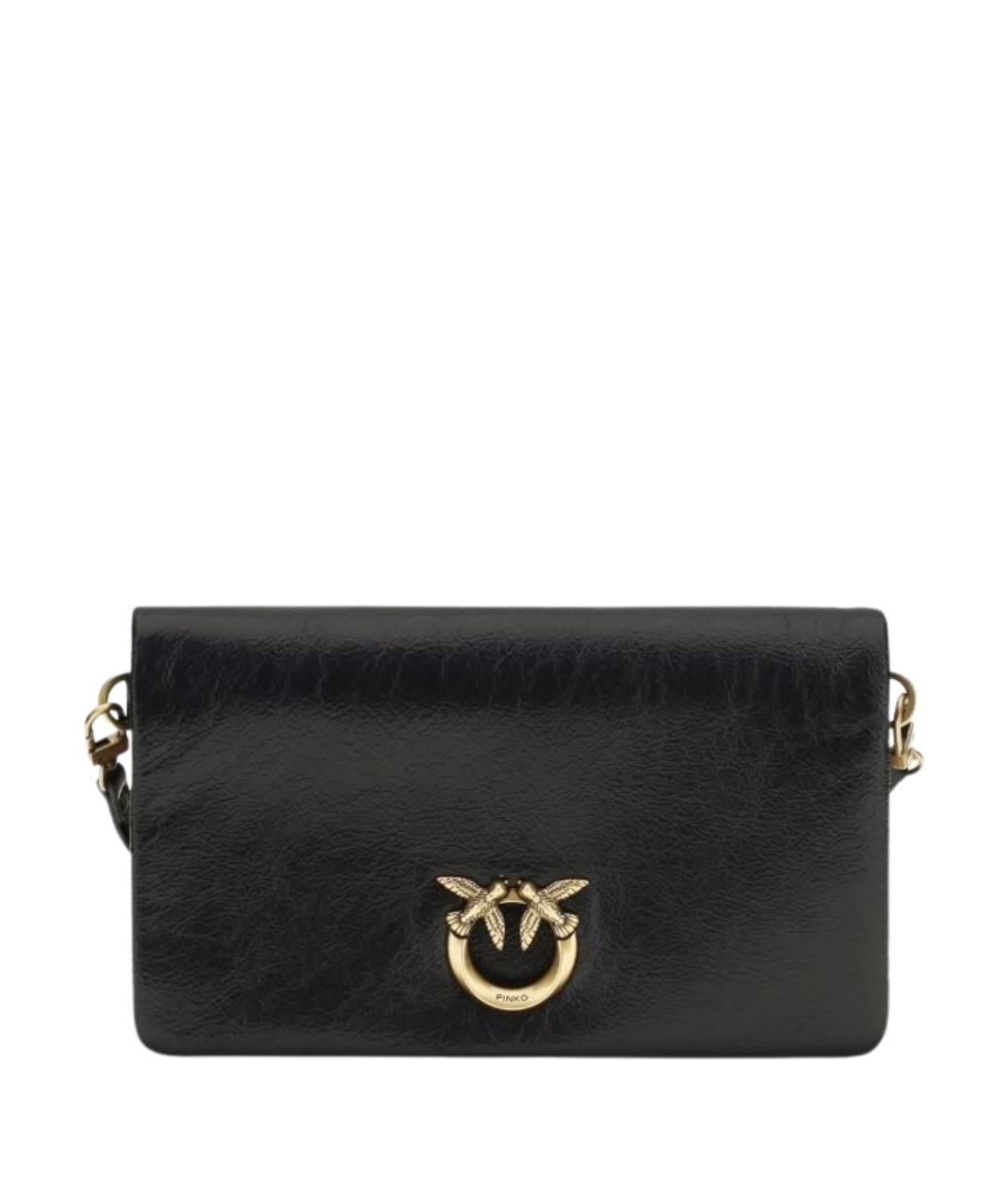 PINKO Черная кожаная сумка через плечо, фото 1