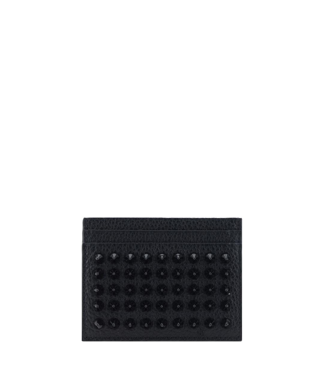 CHRISTIAN LOUBOUTIN Черный кожаный кардхолдер, фото 1