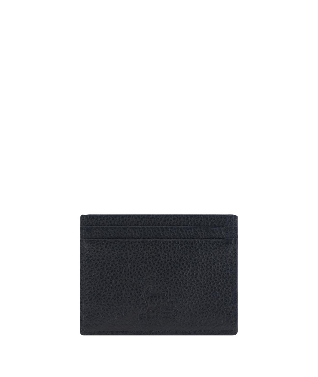 CHRISTIAN LOUBOUTIN Черный кожаный кардхолдер, фото 2