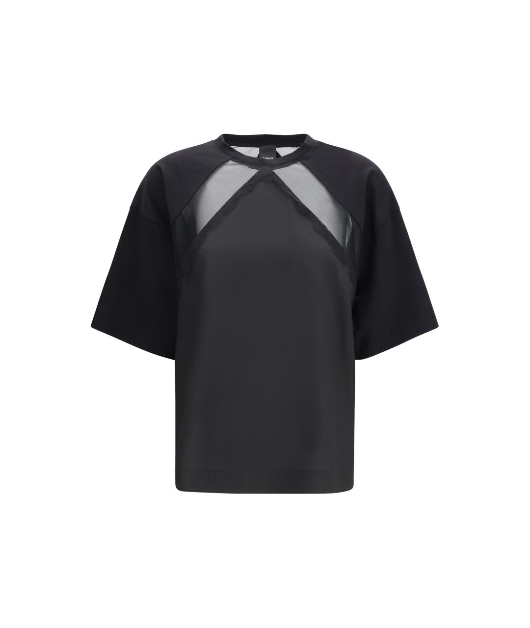 PINKO Черная хлопковая футболка, фото 1