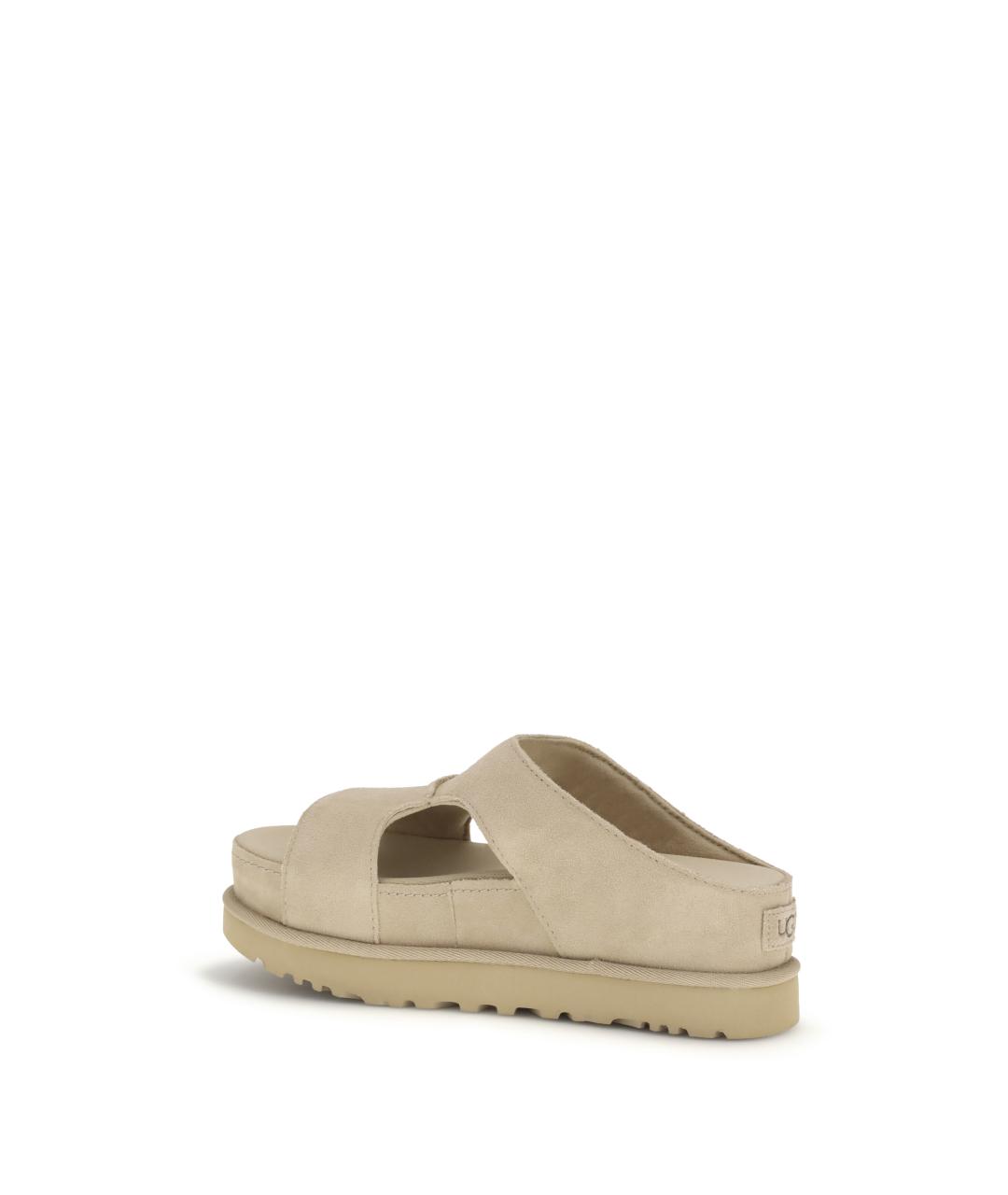 UGG AUSTRALIA Бежевые кожаные сандалии, фото 3