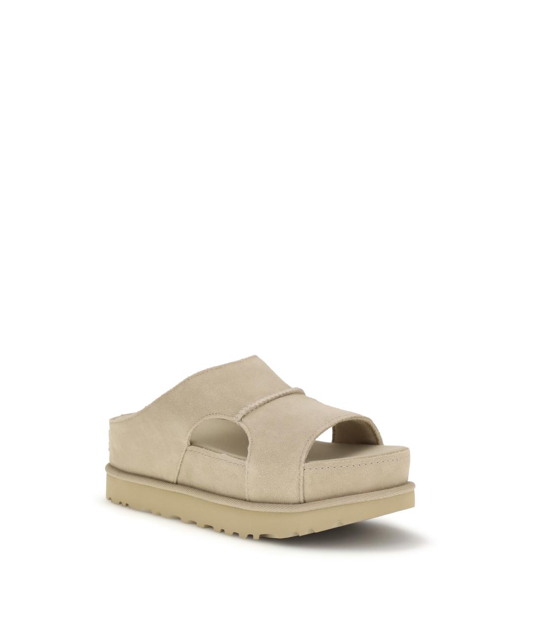 UGG AUSTRALIA Бежевые кожаные сандалии, фото 2