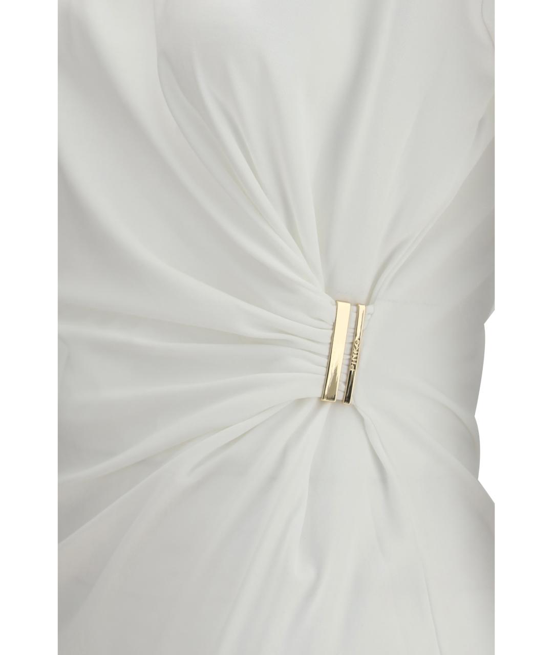 PINKO Белая хлопко-эластановая футболка, фото 3