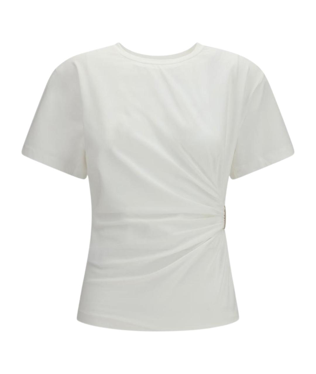 PINKO Белая хлопко-эластановая футболка, фото 1