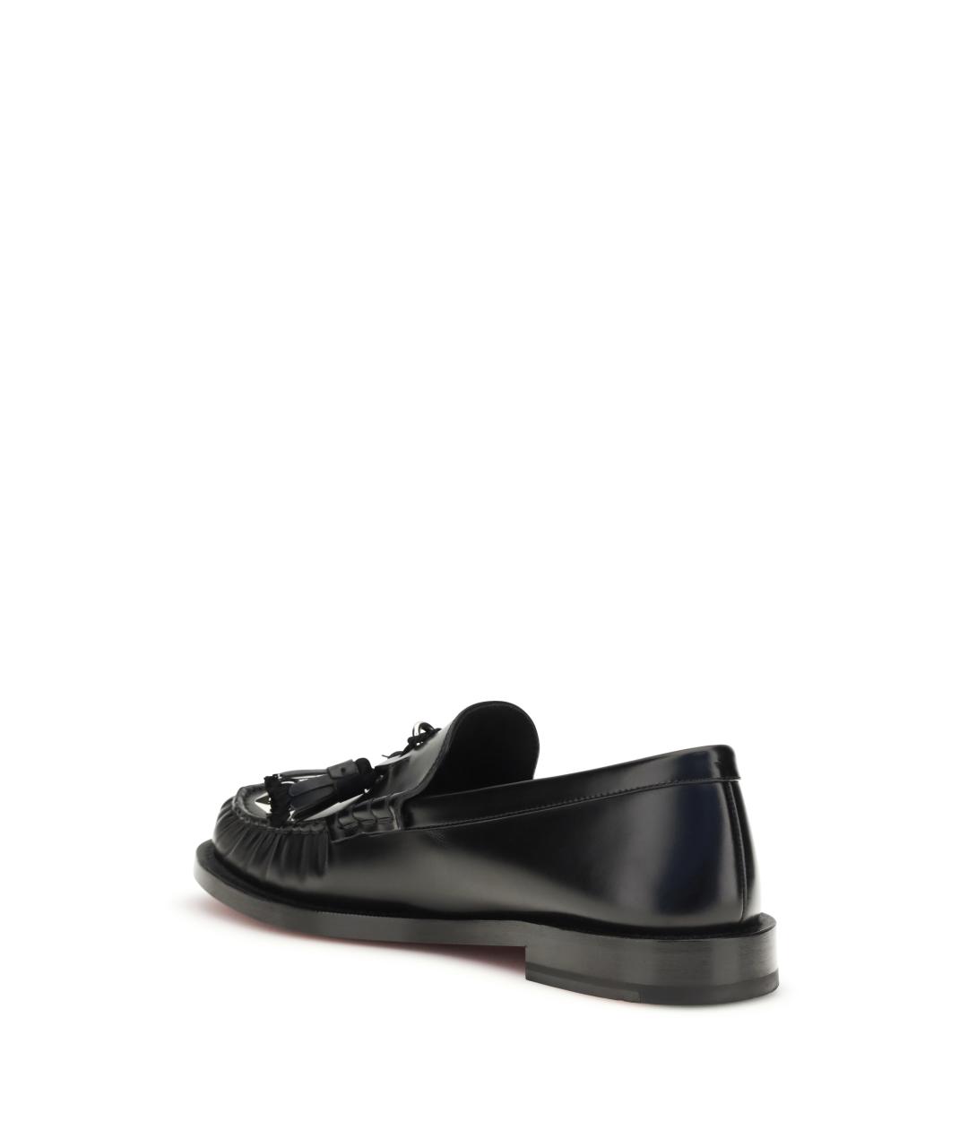CHRISTIAN LOUBOUTIN Черные кожаные лоферы, фото 3