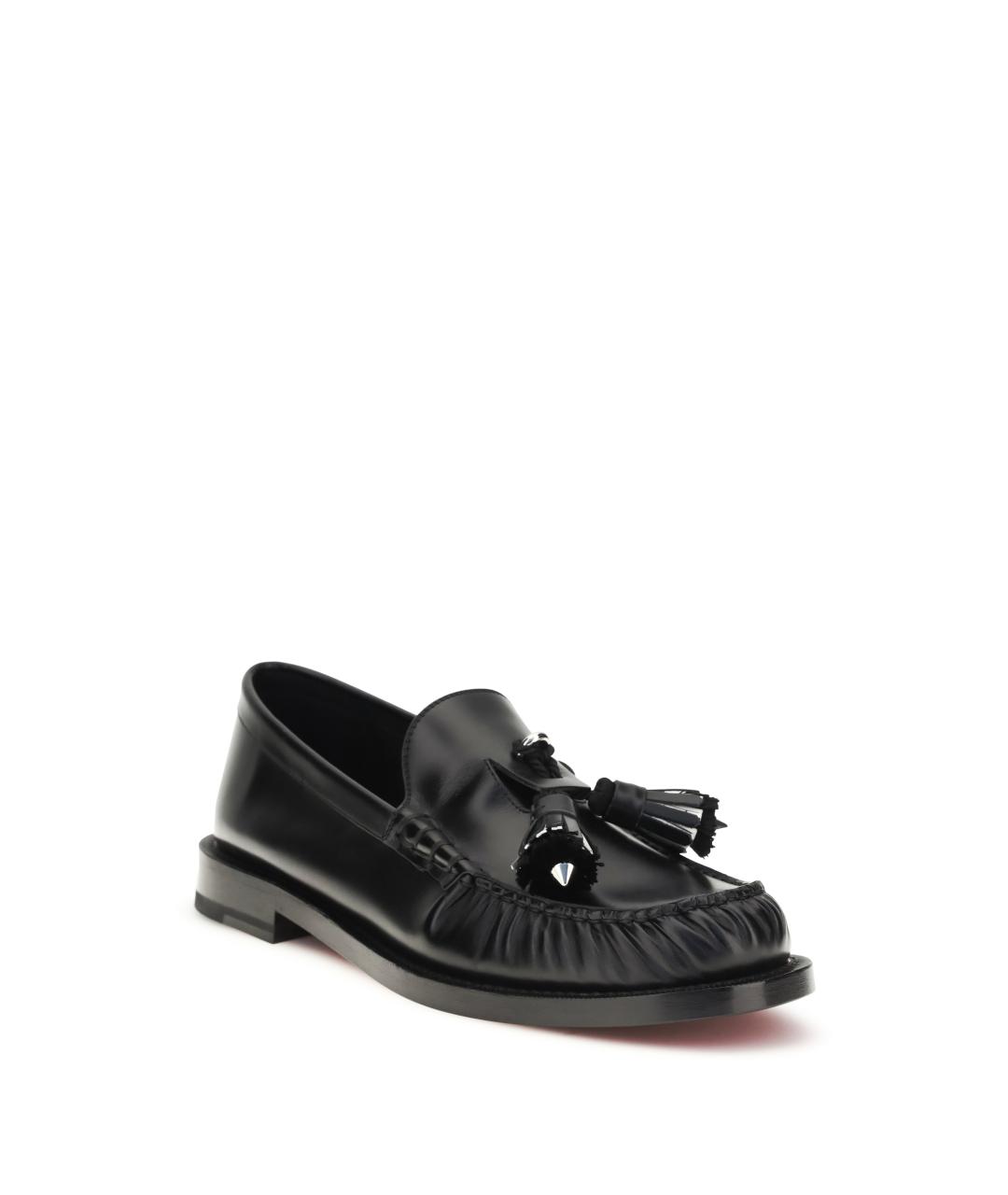 CHRISTIAN LOUBOUTIN Черные кожаные лоферы, фото 2