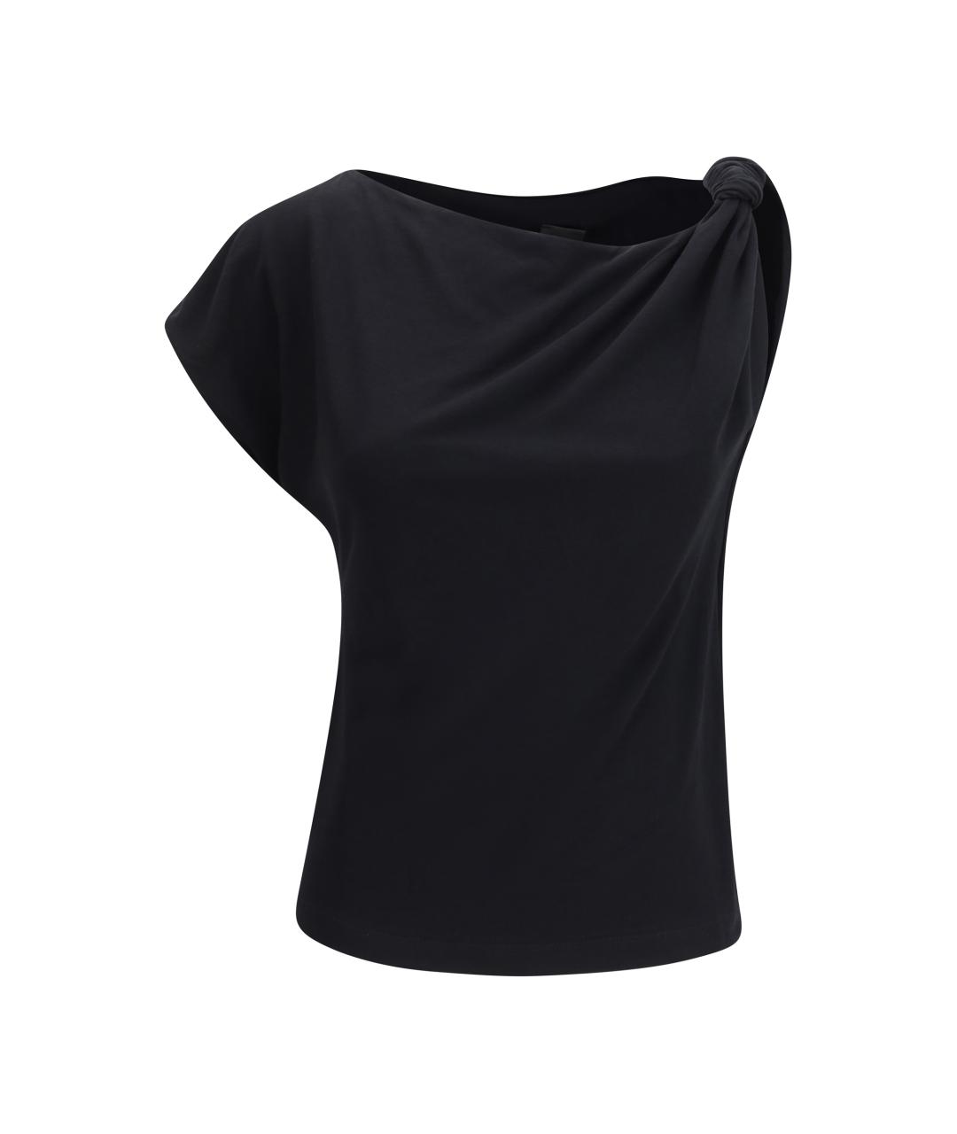 PINKO Черная хлопковая майка, фото 1