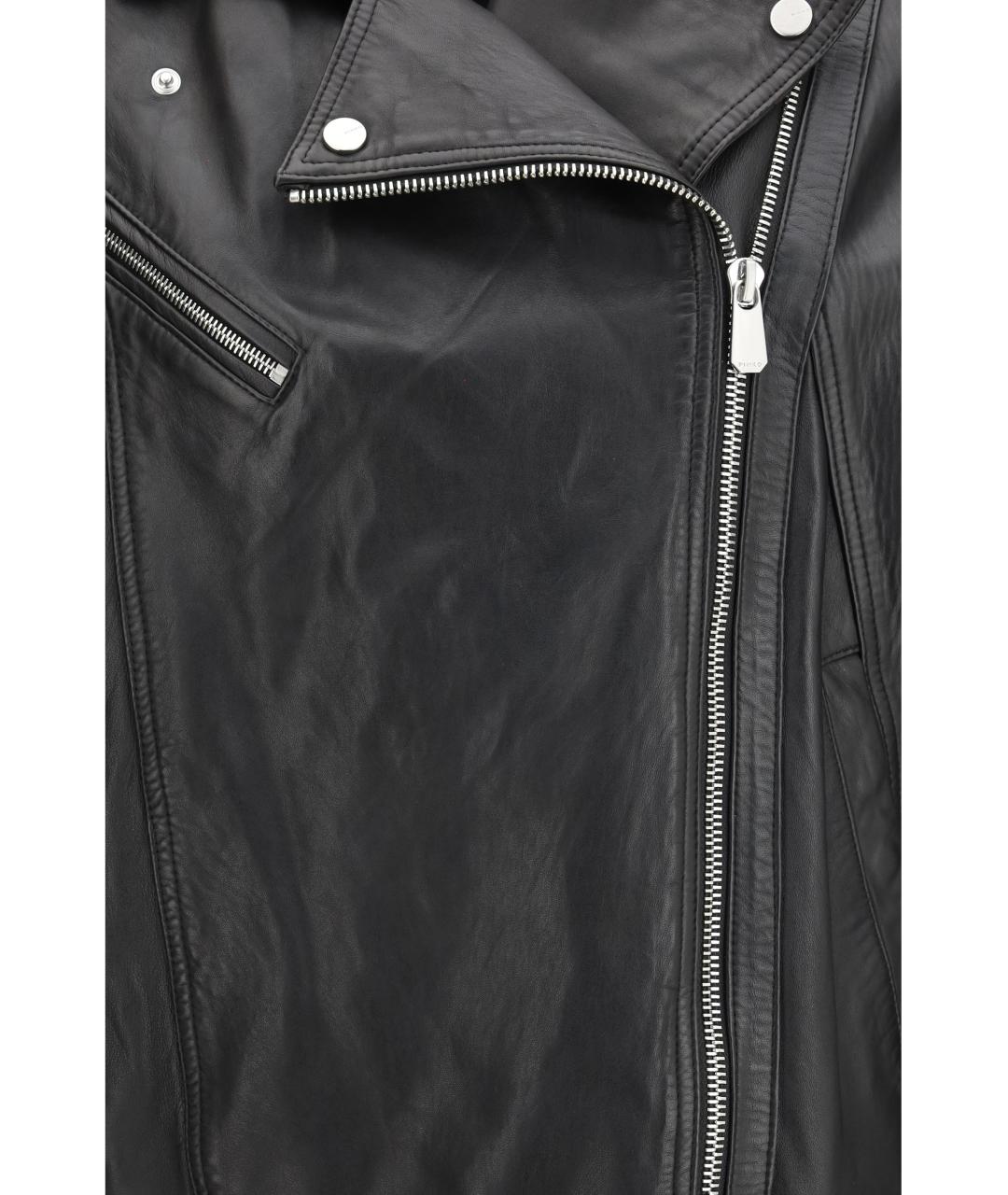 PINKO Черная кожаная куртка, фото 3