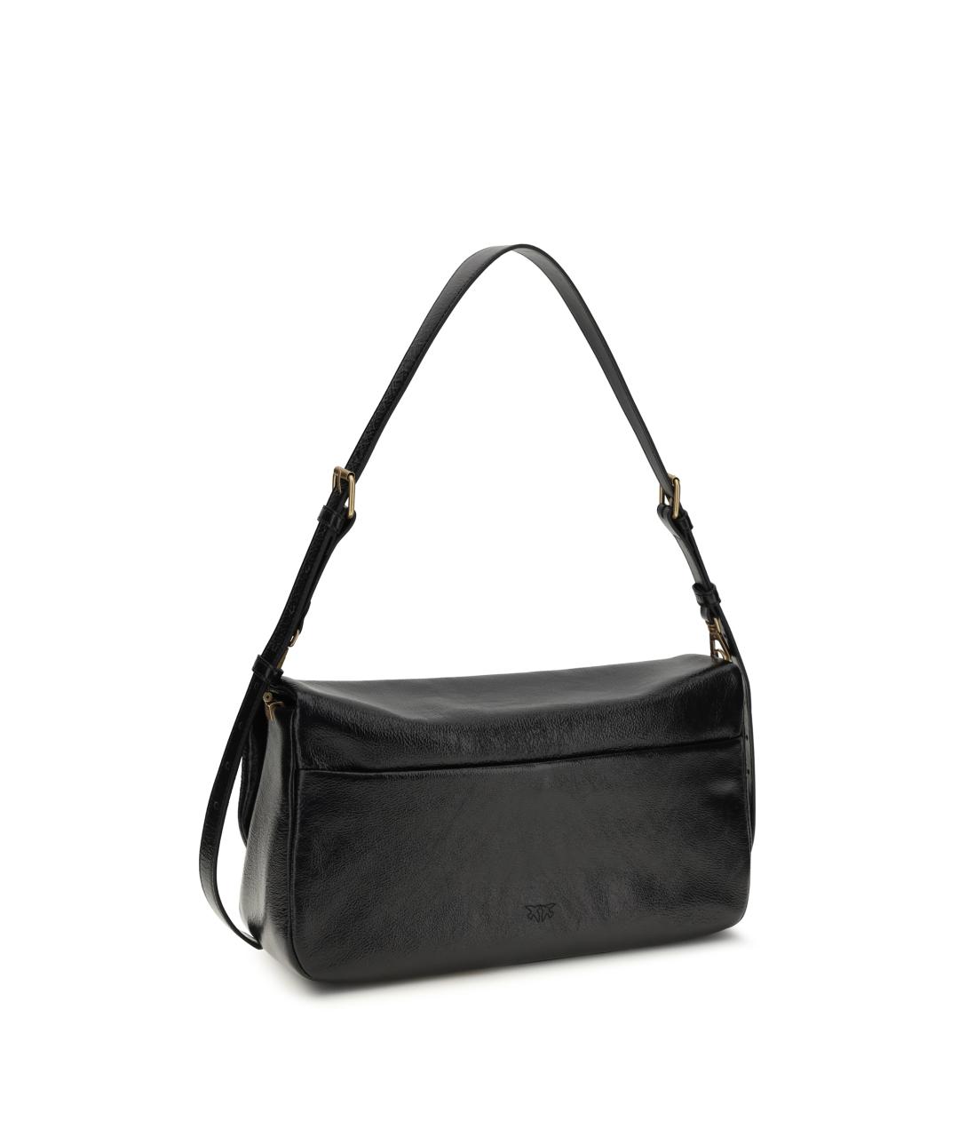 PINKO Черная кожаная сумка через плечо, фото 3