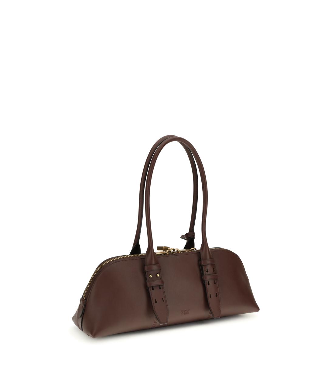 PINKO Бордовая кожаная сумка через плечо, фото 3