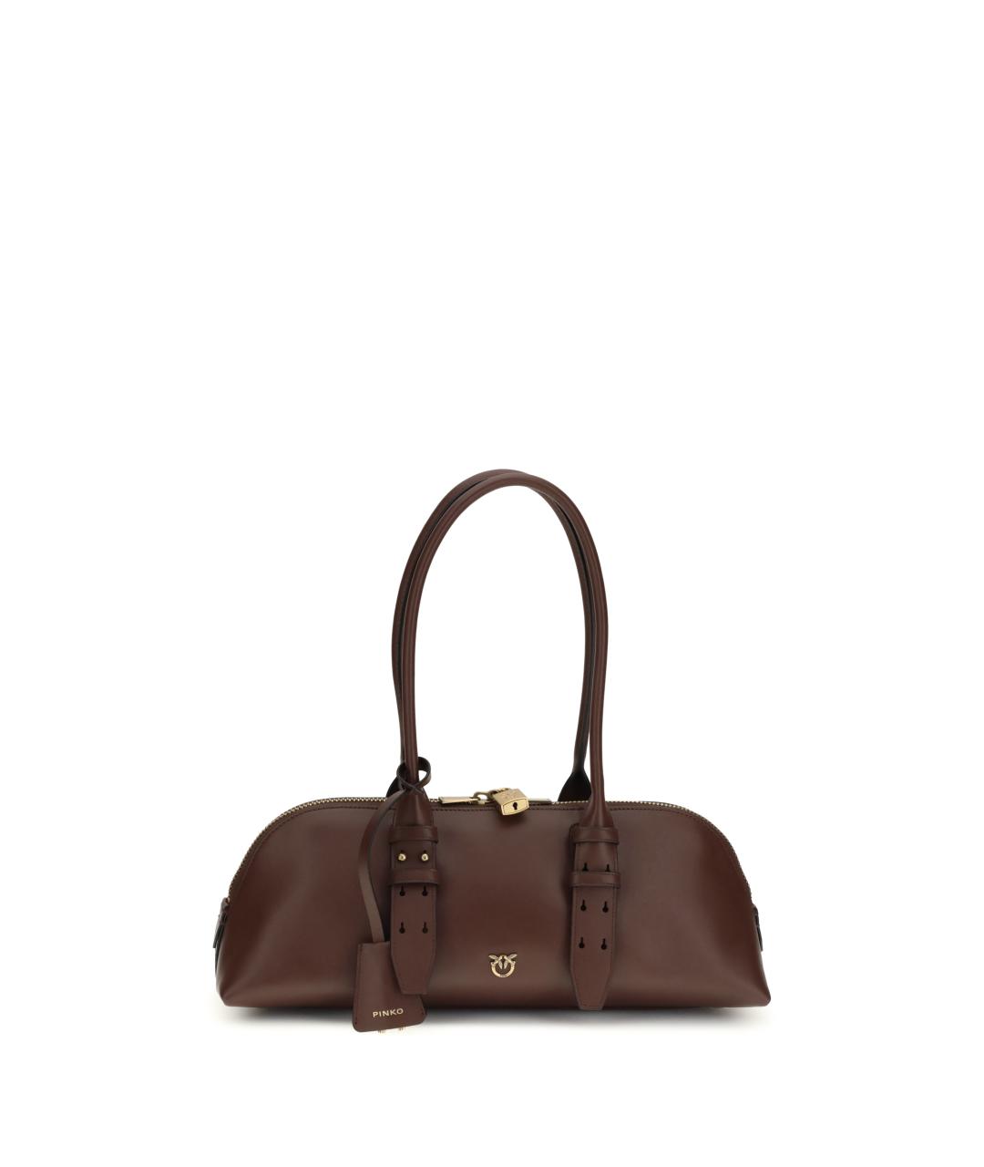 PINKO Бордовая кожаная сумка через плечо, фото 1