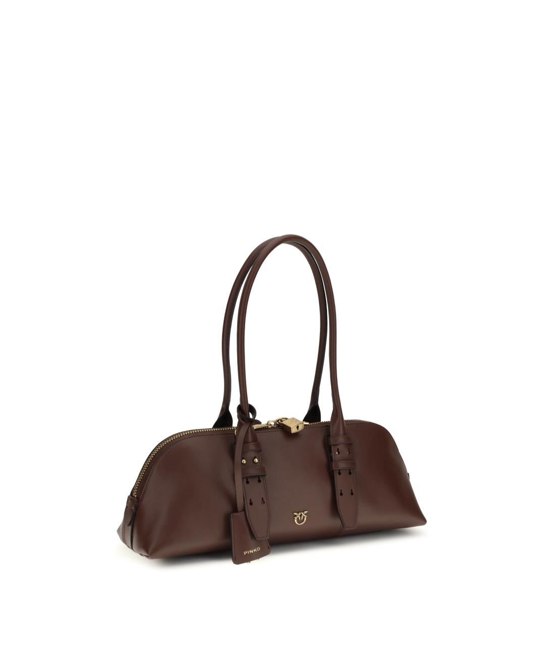 PINKO Бордовая кожаная сумка через плечо, фото 2