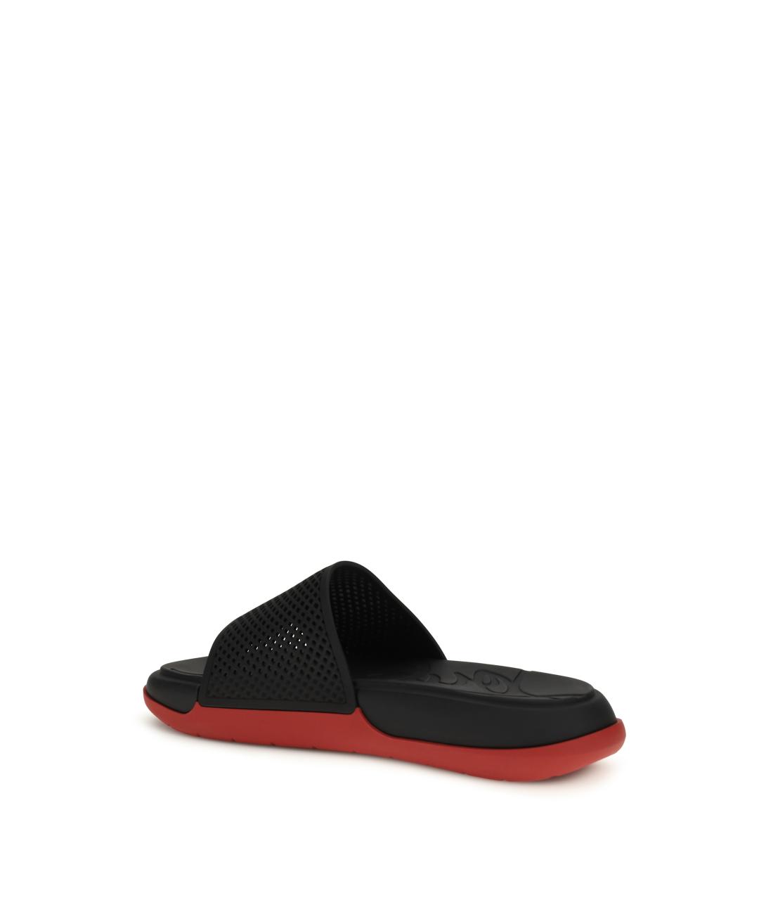 CHRISTIAN LOUBOUTIN Черные резиновые шлепанцы, фото 3