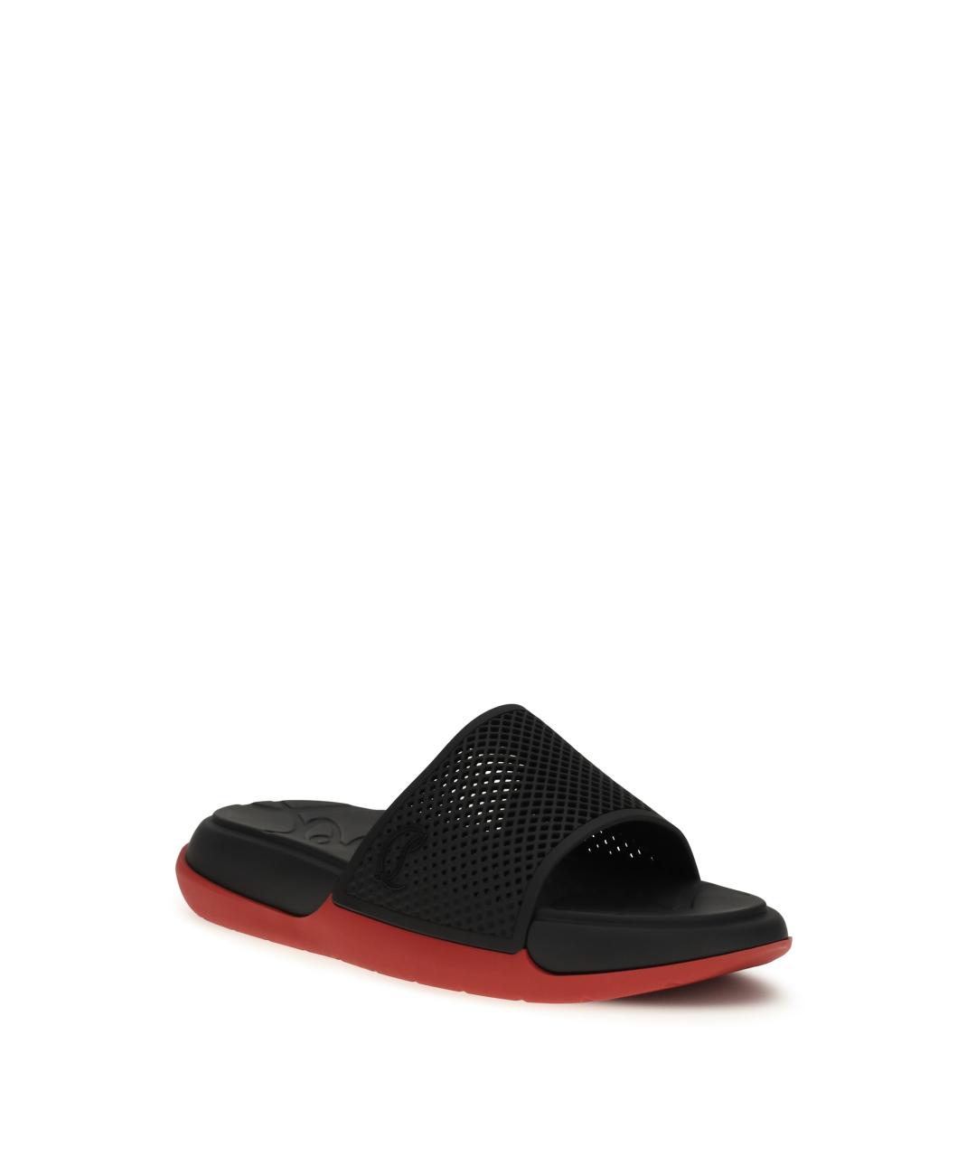 CHRISTIAN LOUBOUTIN Черные резиновые шлепанцы, фото 2
