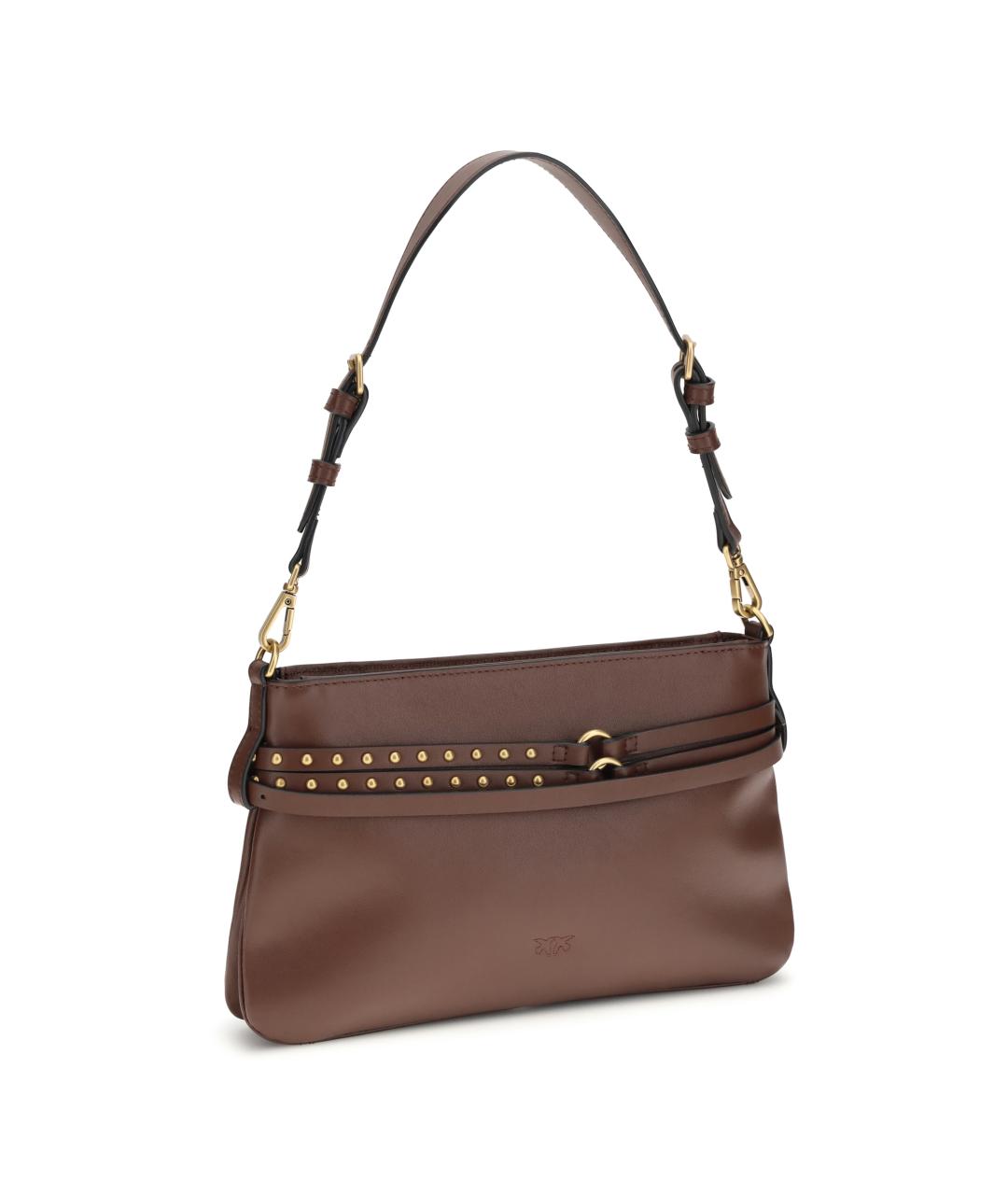 PINKO Бордовая кожаная сумка через плечо, фото 3