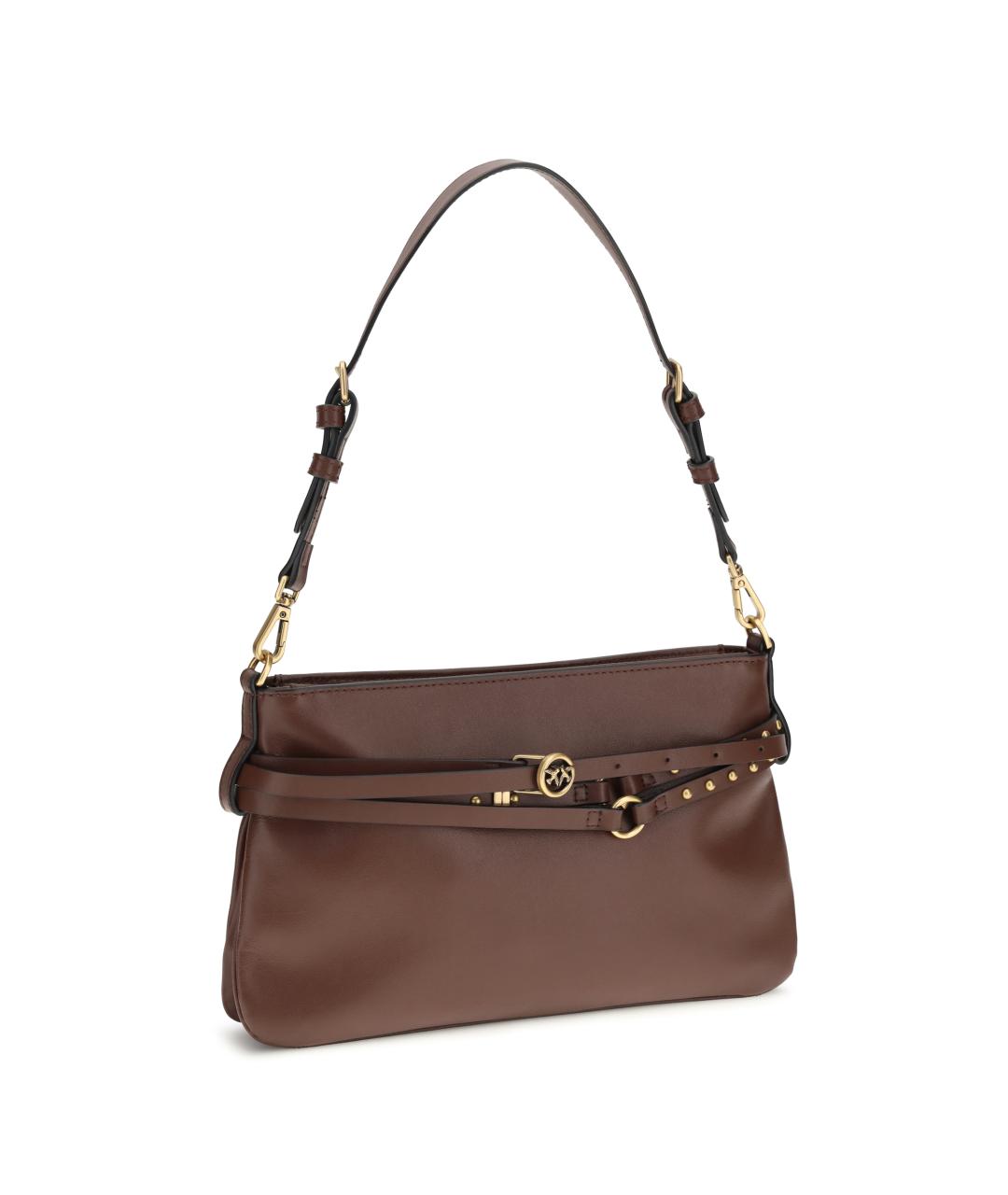 PINKO Бордовая кожаная сумка через плечо, фото 2