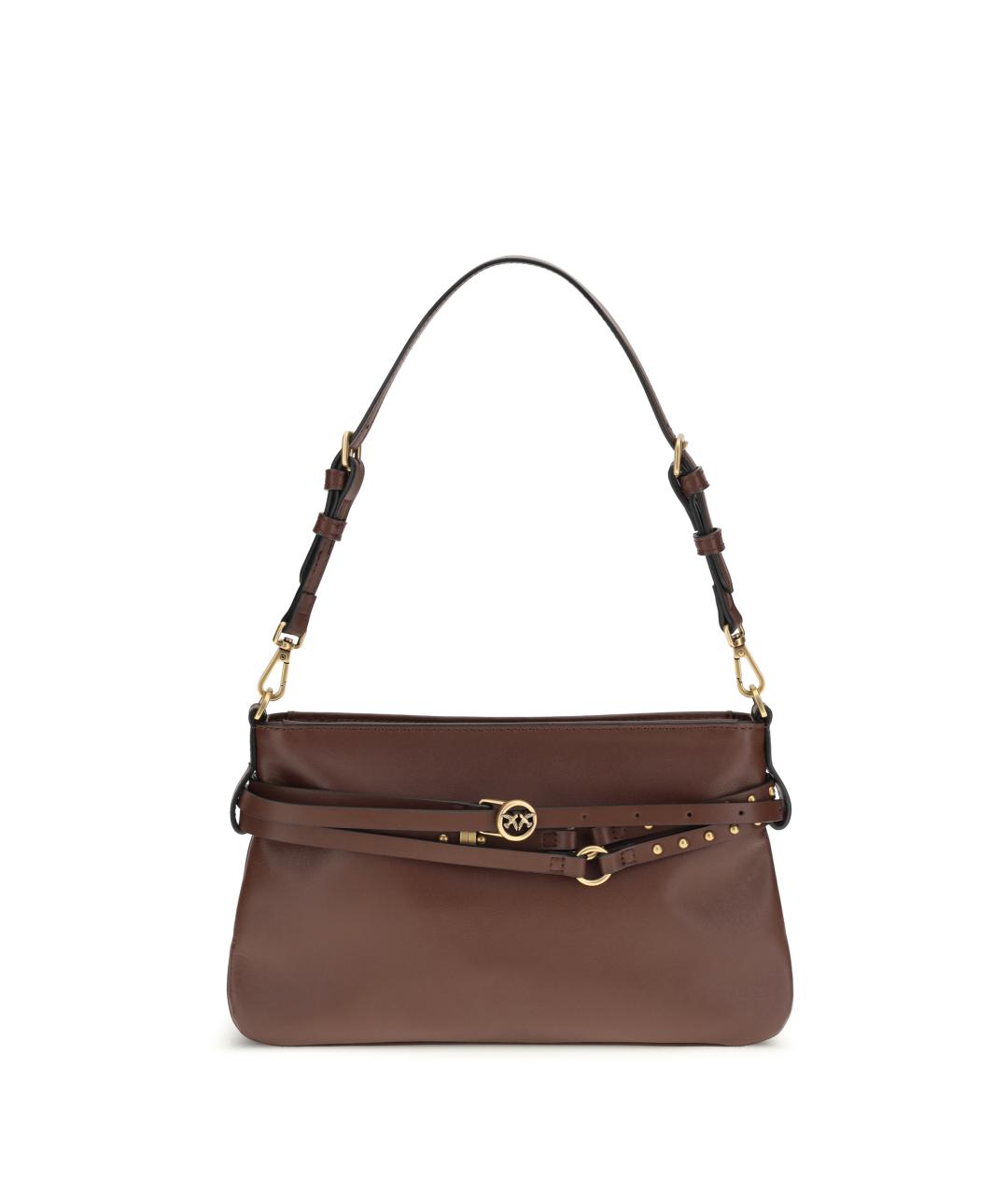 PINKO Бордовая кожаная сумка через плечо, фото 1