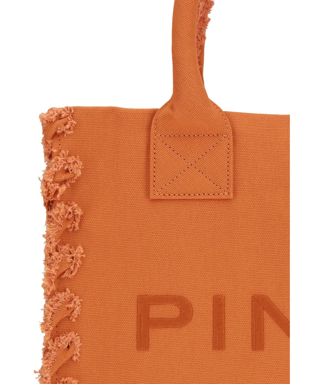 PINKO Оранжевая хлопковая сумка тоут, фото 4