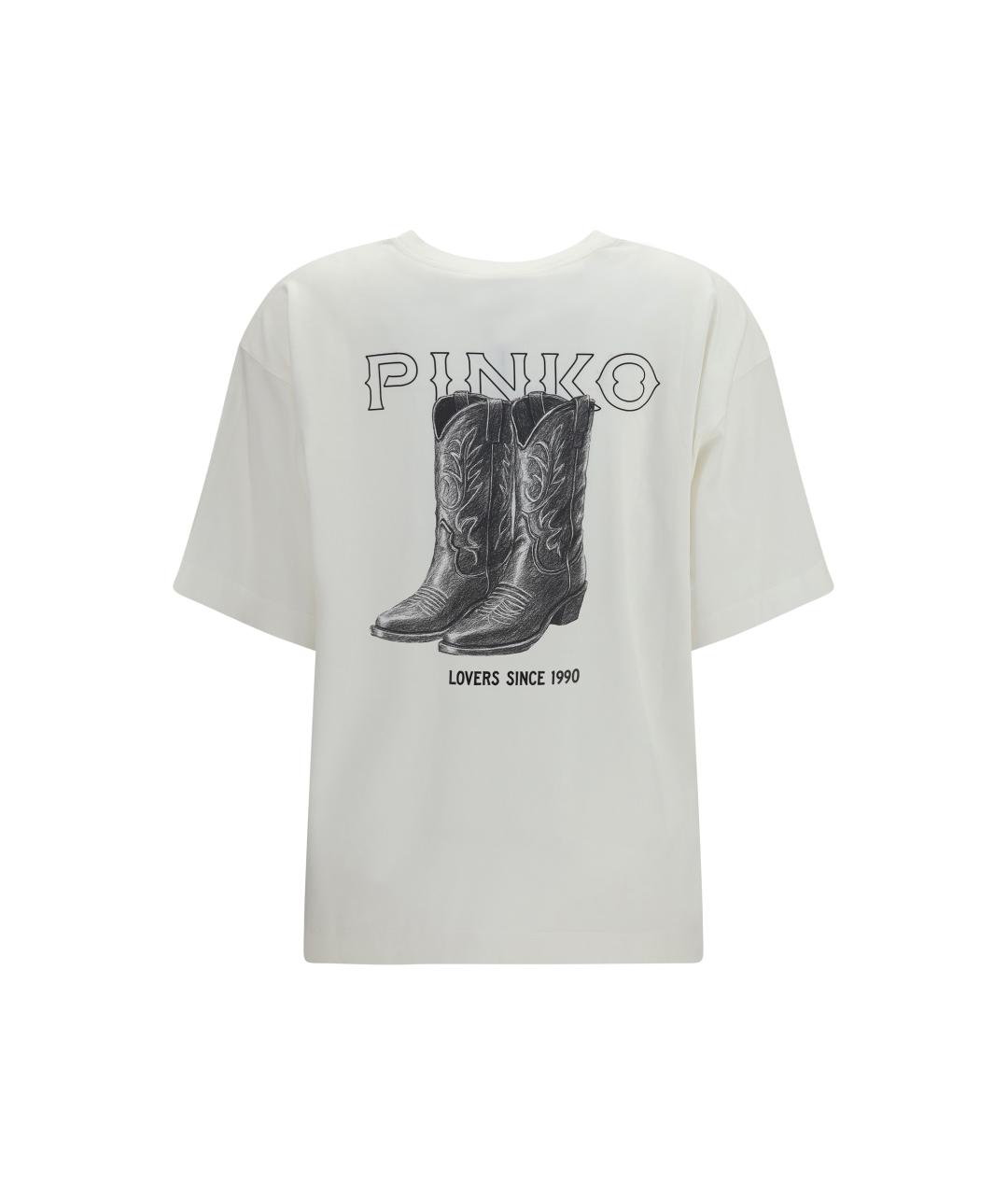 PINKO Белая хлопковая футболка, фото 2
