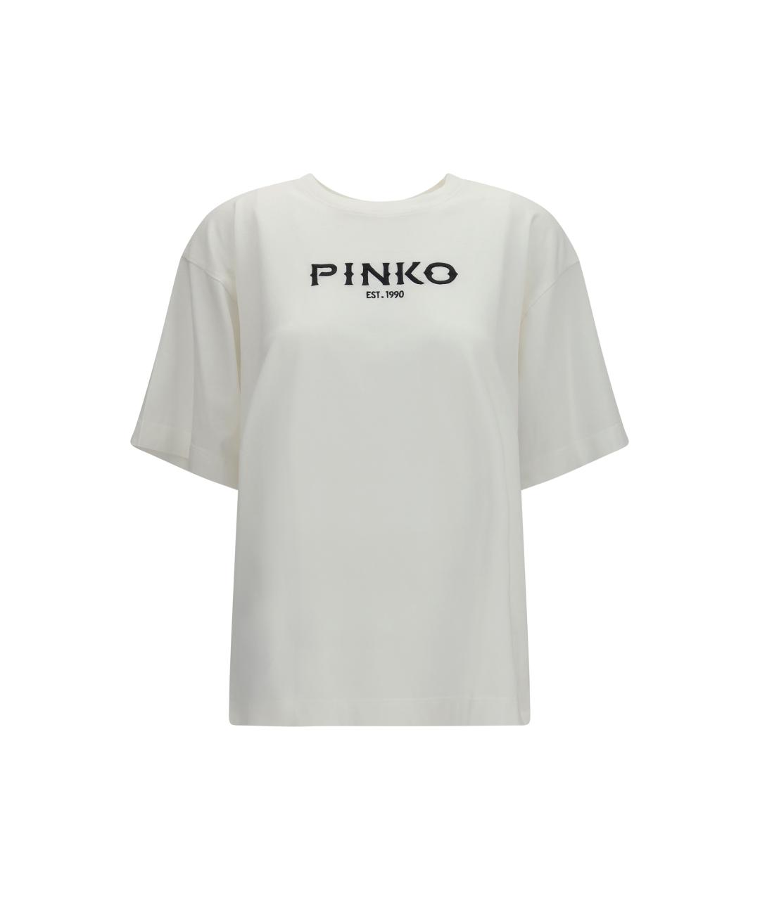 PINKO Белая хлопковая футболка, фото 4