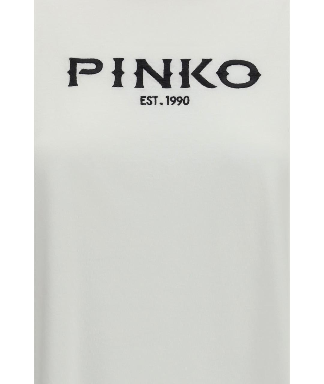 PINKO Белая хлопковая футболка, фото 3