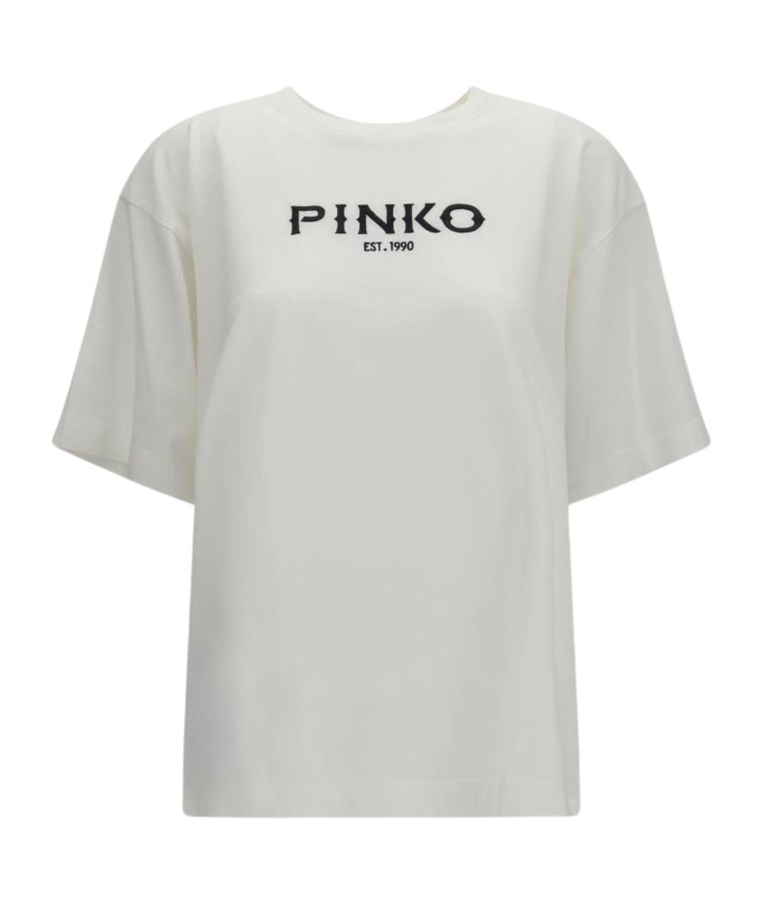 PINKO Белая хлопковая футболка, фото 1