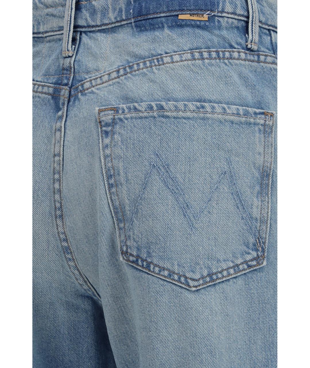 MOTHER Синие хлопковые прямые джинсы, фото 3