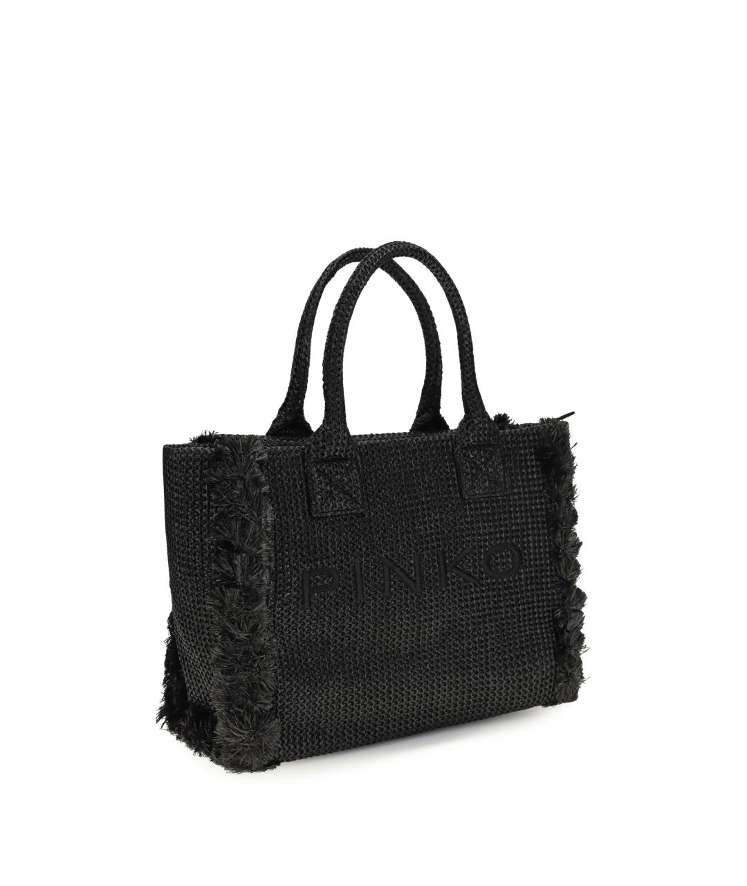 PINKO Черная тканевая сумка тоут, фото 2