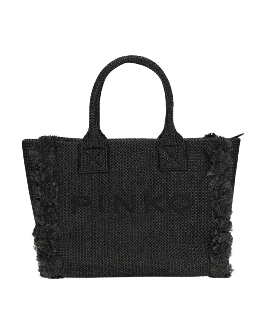 PINKO Черная тканевая сумка тоут, фото 1