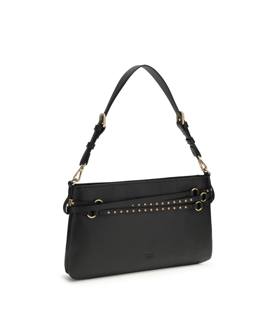 PINKO Черная кожаная сумка через плечо, фото 3