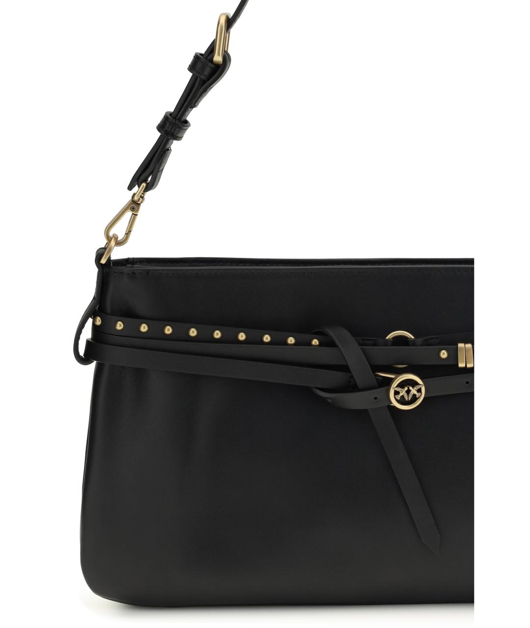 PINKO Черная кожаная сумка через плечо, фото 4