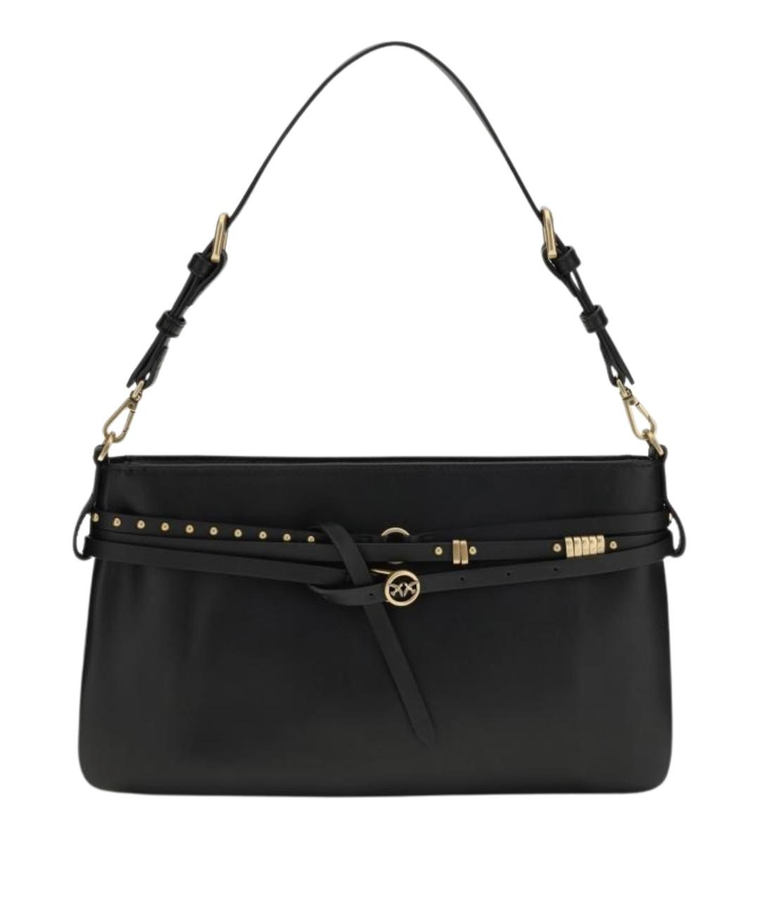 PINKO Черная кожаная сумка через плечо, фото 1
