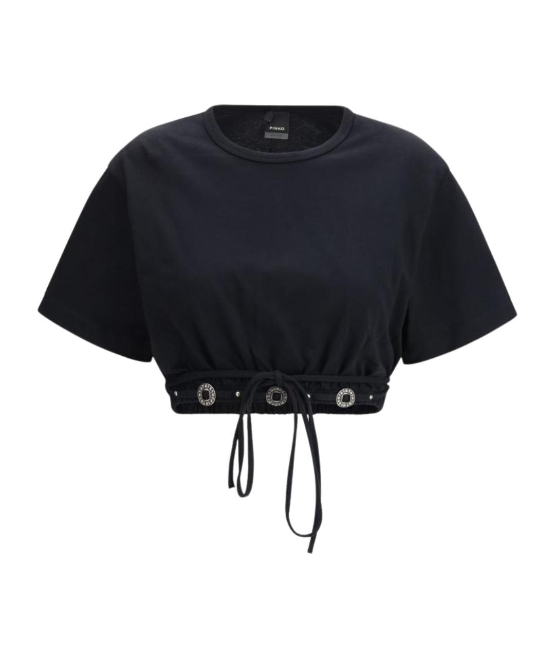 PINKO Черная хлопковая футболка, фото 1