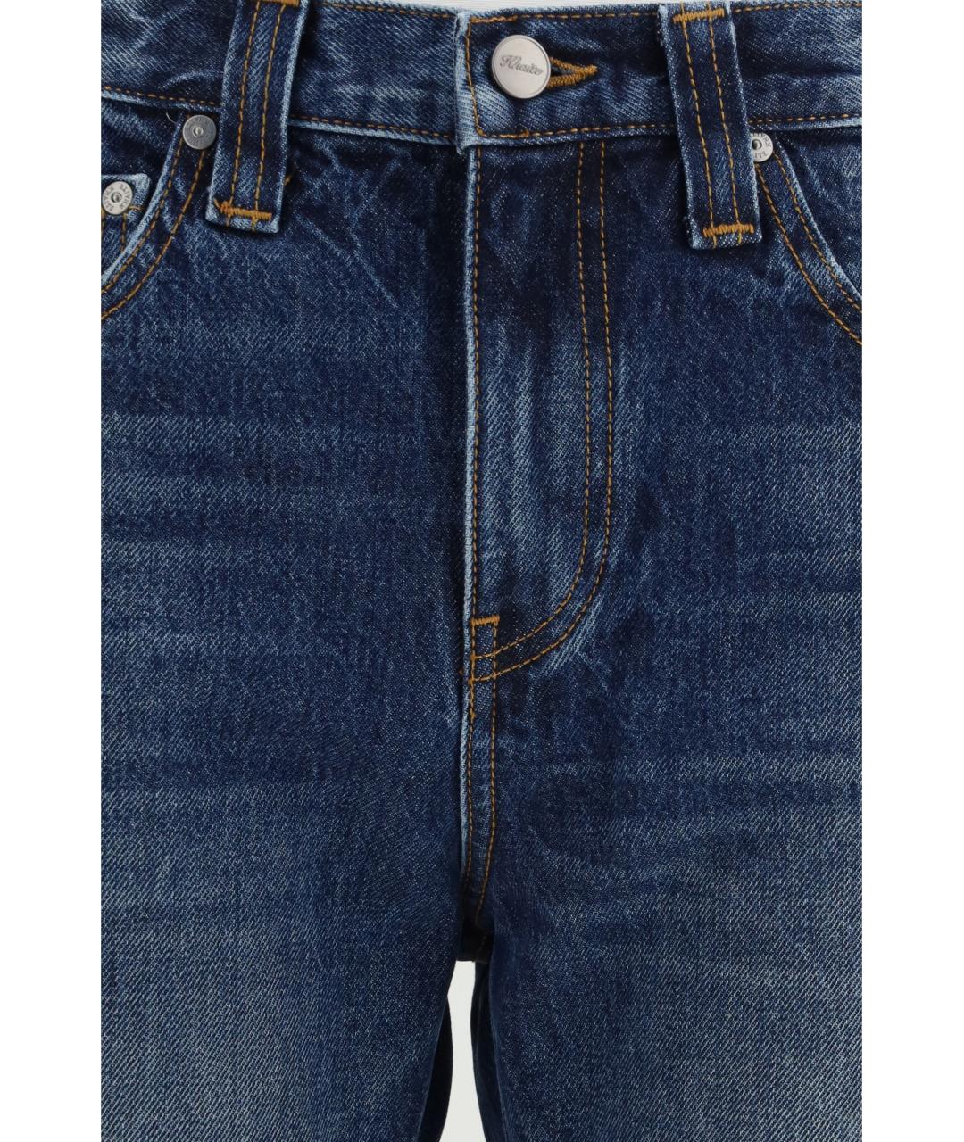 KHAITE Синие хлопковые прямые джинсы, фото 3