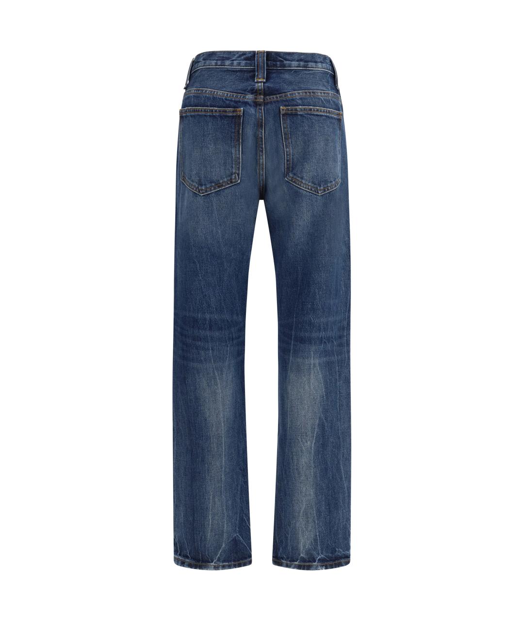 KHAITE Синие хлопковые прямые джинсы, фото 2