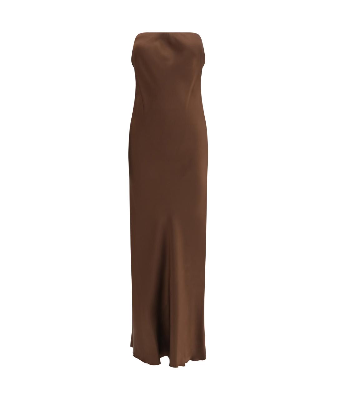 FORTE FORTE Коричневое ацетатное вечернее платье, фото 1