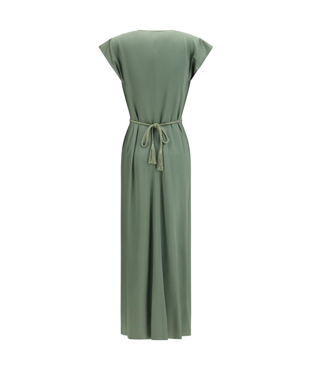 FORTE FORTE Хаки вискозное повседневное платье, фото 2