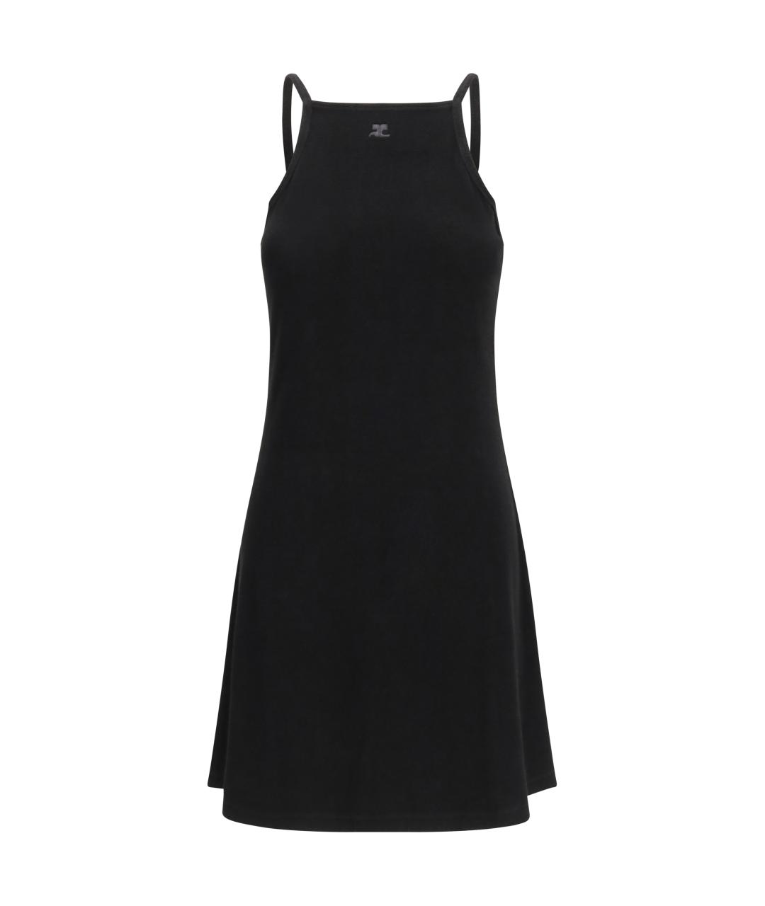 COURREGES Черное вискозное повседневное платье, фото 1