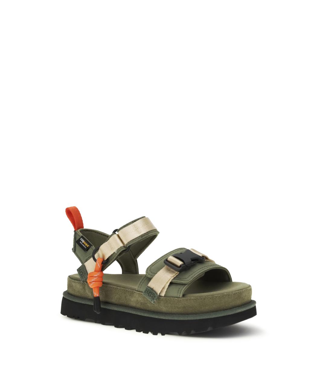 UGG AUSTRALIA Хаки текстильные босоножки, фото 2