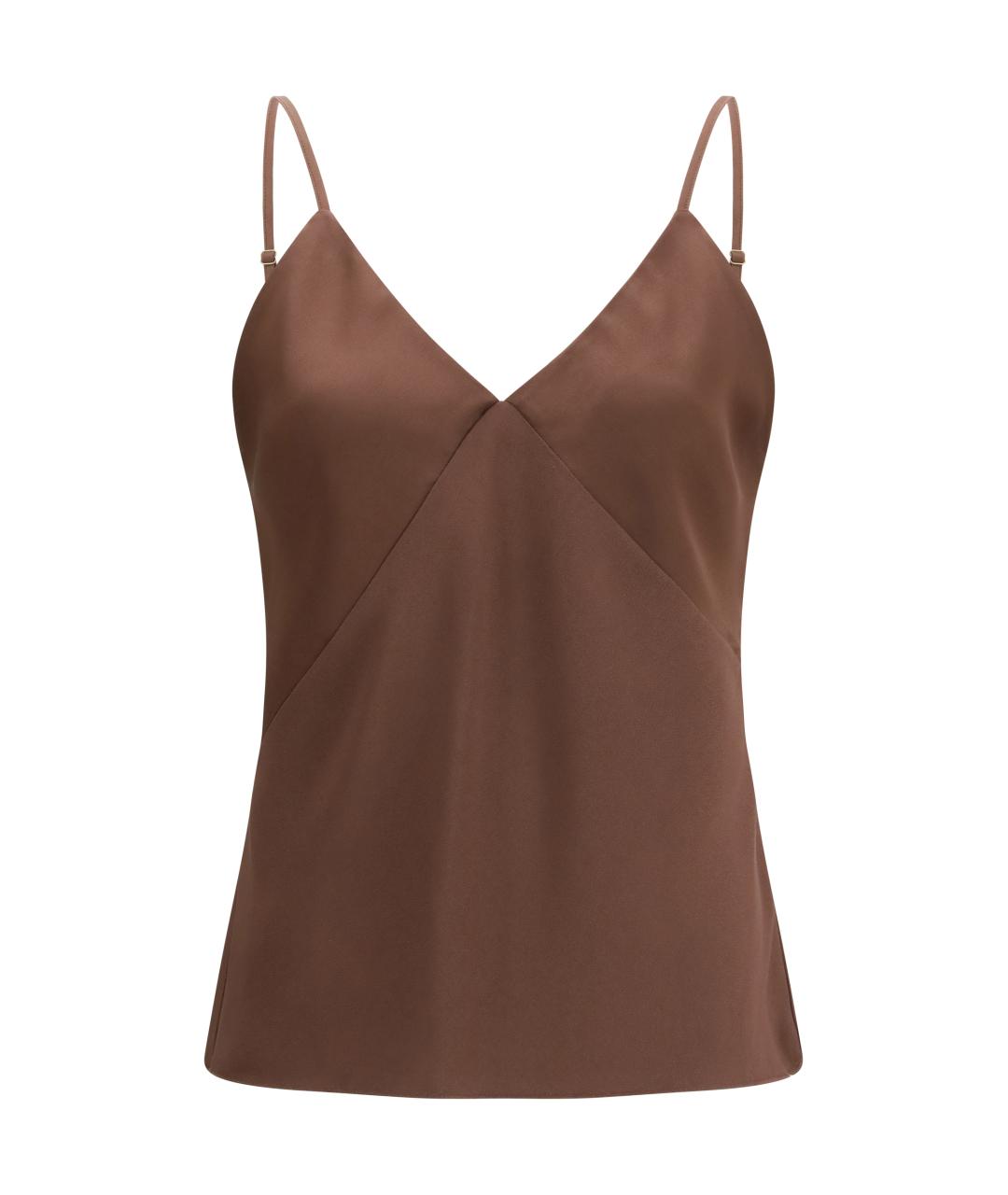 FORTE FORTE Коричневая синтетическая майка, фото 1