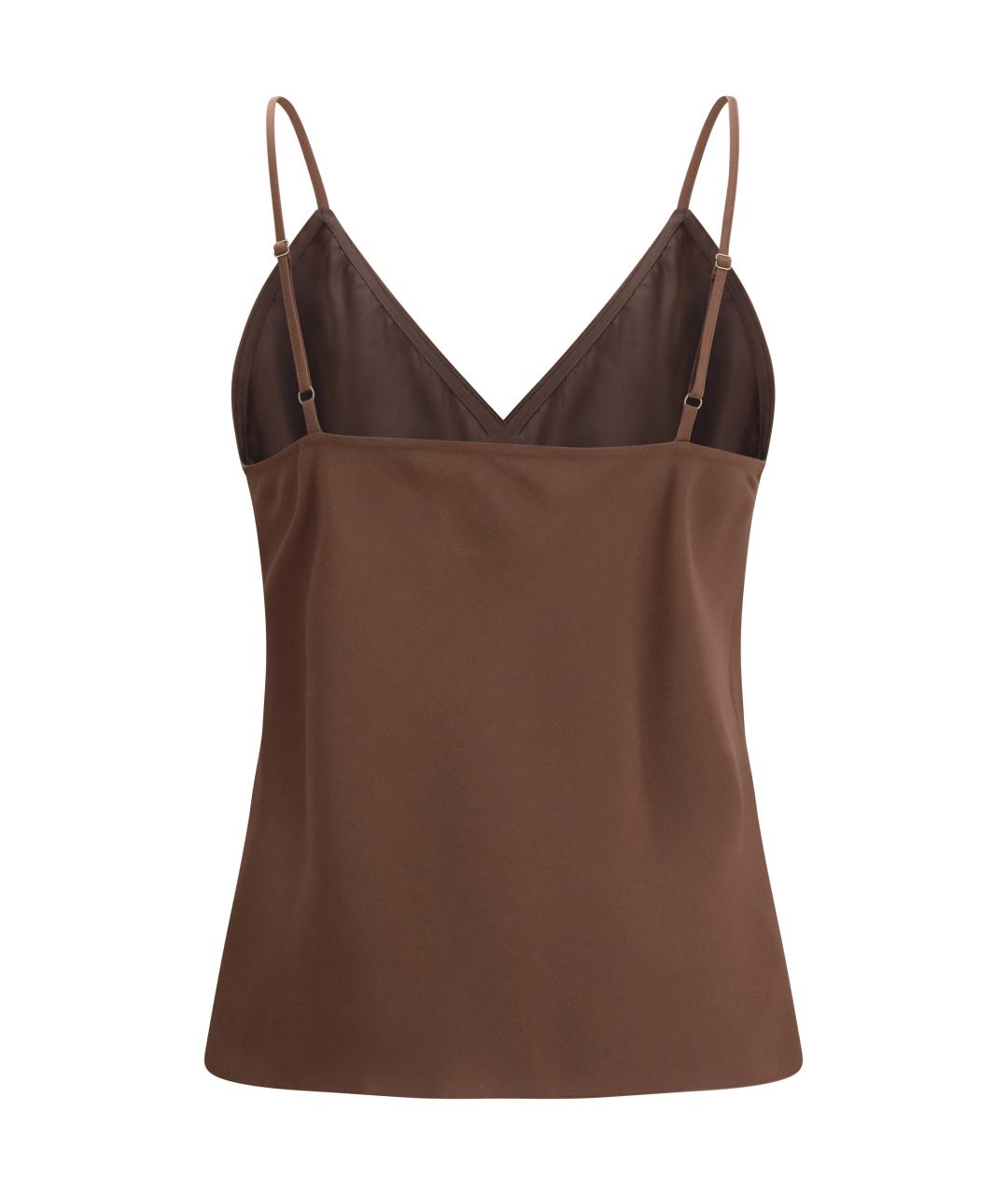 FORTE FORTE Коричневая синтетическая майка, фото 2