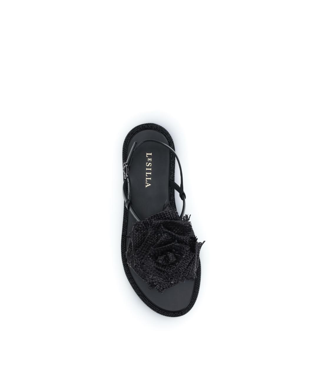 LE SILLA Черные кожаные сандалии, фото 4