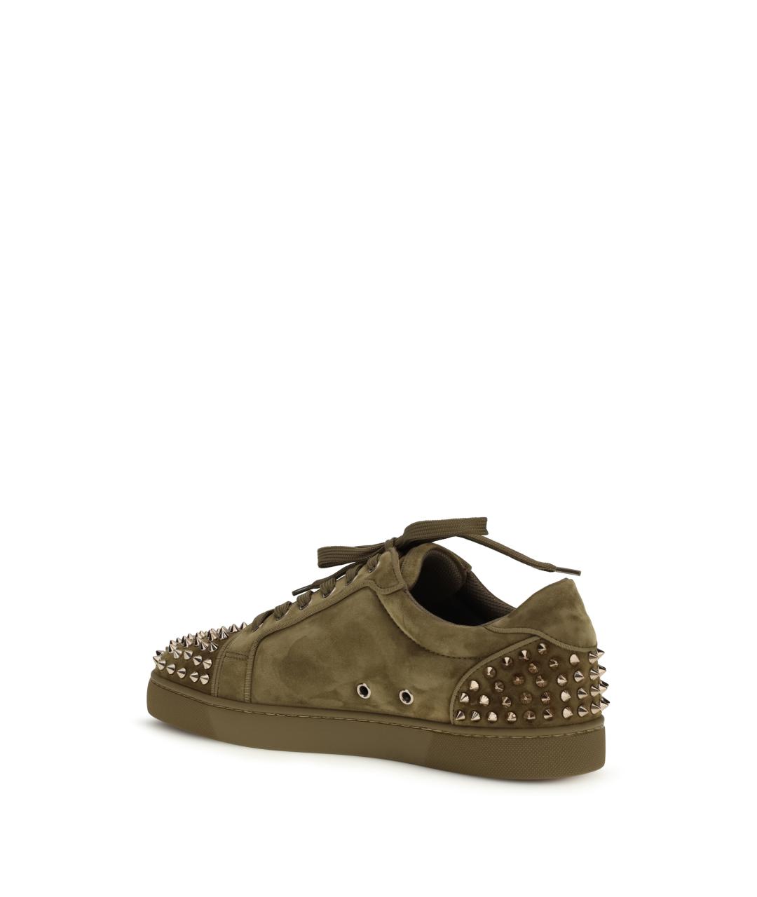 CHRISTIAN LOUBOUTIN Коричневые замшевые низкие кроссовки / кеды, фото 3