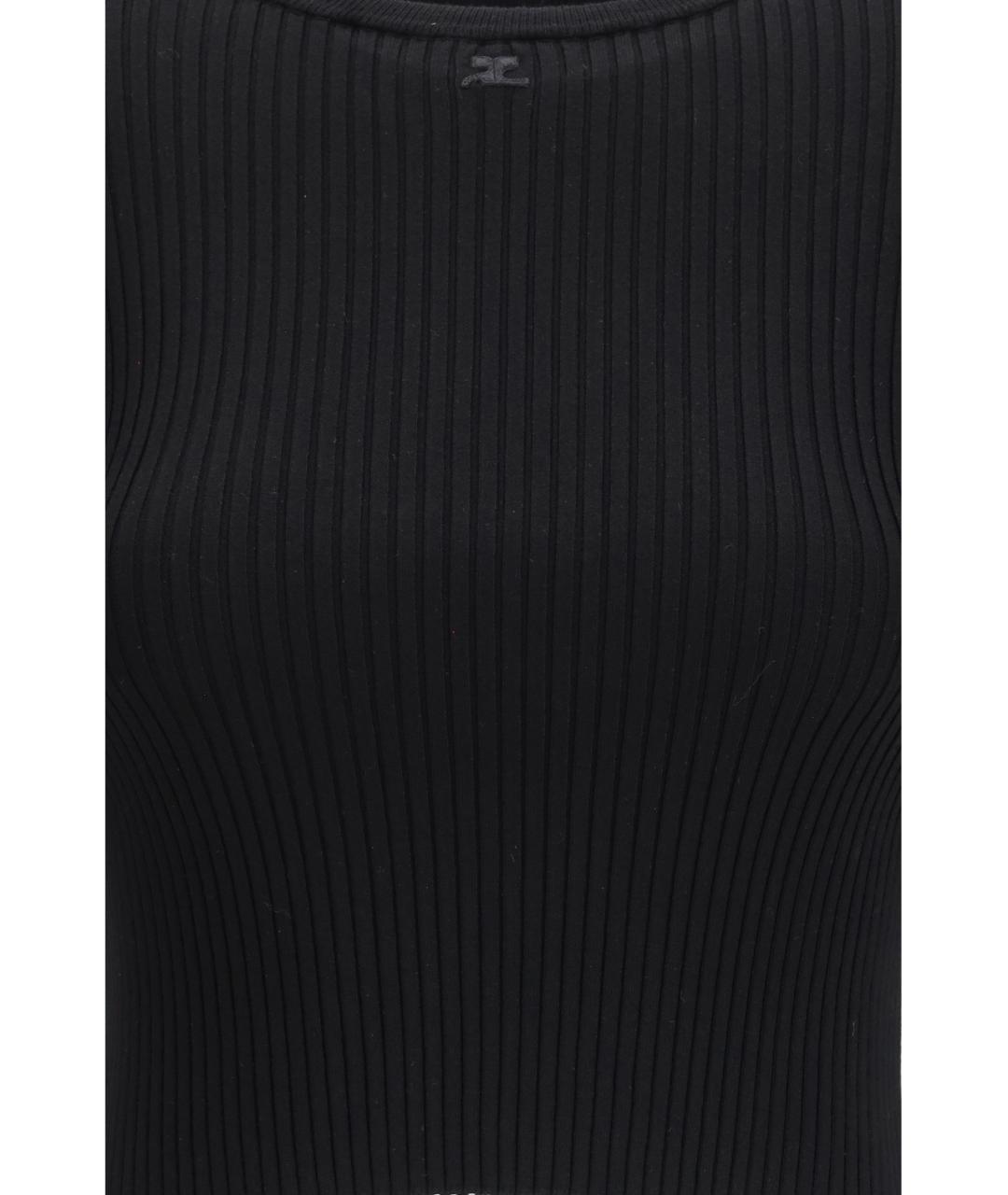 COURREGES Черная вискозная футболка, фото 3