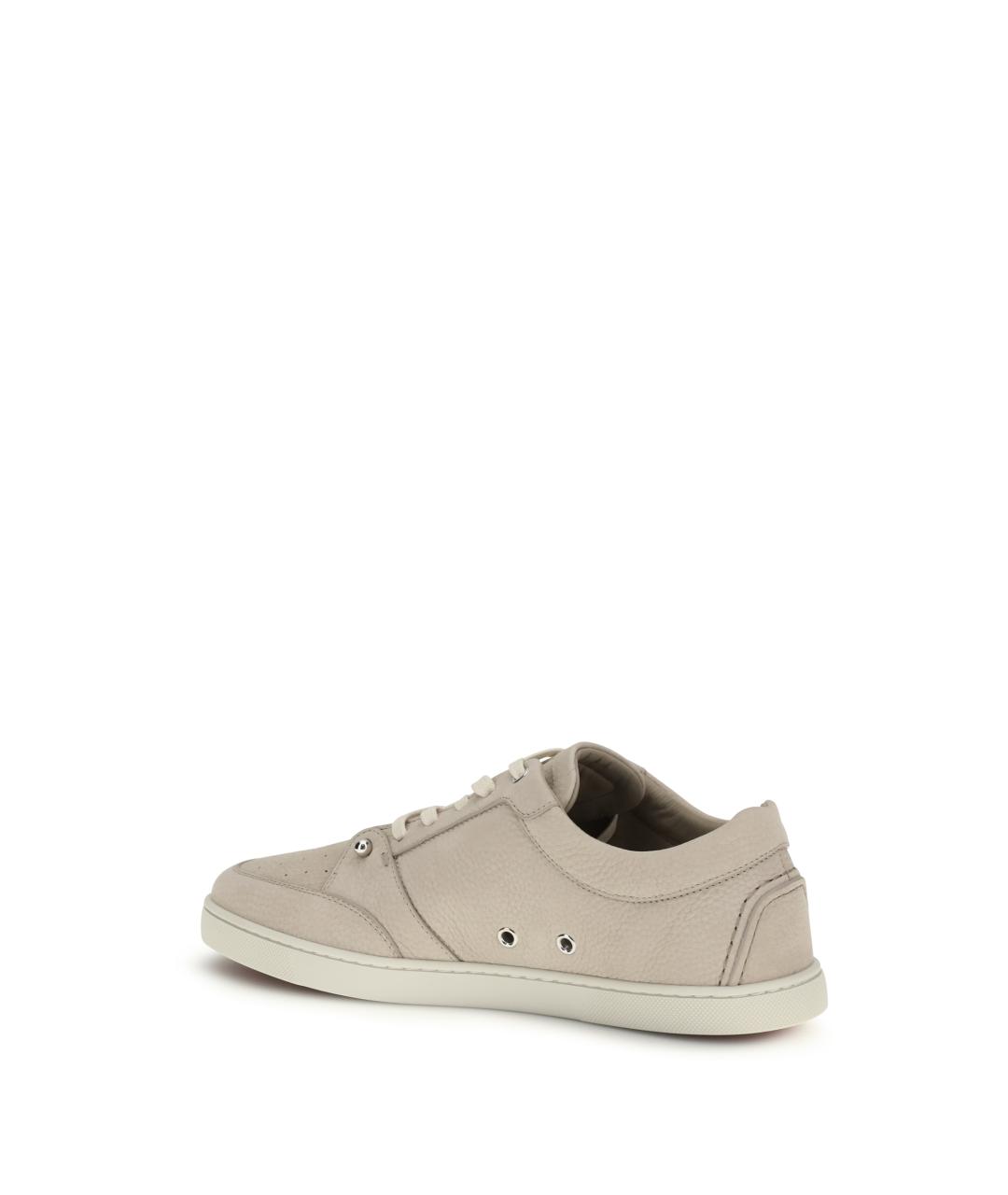 CHRISTIAN LOUBOUTIN Бежевые кожаные низкие кроссовки / кеды, фото 3